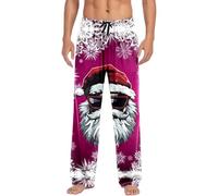 Generisch Pantalon de loisirs pour homme avec motif de Père Noël cool - Pantalon de pyjama décontracté avec imprimé flocon de neige - Pantalon de salon confortable pour l'hiver, Style_g01 bleu marine