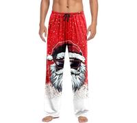 Generisch Pantalon de loisirs pour homme avec motif de Père Noël cool - Pantalon de pyjama décontracté avec imprimé flocon de neige - Pantalon de salon confortable pour l'hiver, Style_g05 Blanc, XL