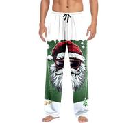 Generisch Pantalon de loisirs pour homme avec motif de Père Noël cool - Pantalon de pyjama décontracté avec imprimé flocon de neige - Pantalon de salon confortable pour l'hiver, Style_g04 Gris, XXL