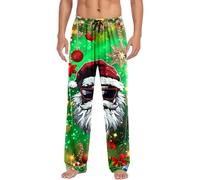 Generisch Pantalon de loisirs pour homme avec motif de Père Noël cool - Pantalon de pyjama décontracté avec imprimé flocon de neige - Pantalon de salon confortable pour l'hiver, Style_g03 Gris, XL