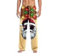 Generisch Pantalon de loisirs pour homme avec motif de Père Noël cool - Pantalon de pyjama décontracté avec imprimé flocon de neige - Pantalon de salon confortable pour l'hiver, Style_g02 Noir, M