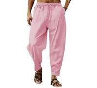 Generisch Pantalon de loisirs pour homme - Confortable - En tissu - Pantalon de jogging pour le printemps - Pantalon décontracté - Avec rayures unies - Élastique - Pantalon de jogging
