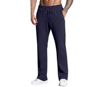 Generisch Pantalon de loisirs pour homme - Coupe ample - Cordon de serrage - Pantalon de jogging long - Pour tous les jours - Poches obliques, Marine, S