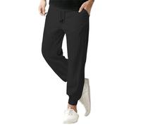 Generisch Pantalon de loisirs pour homme - Pantalon long d'été simple et décontracté - Aspect lin - Élégant et agréable - Pantalon baggy - Séchage rapide - Pantalon de sport - Lacets - Patchwork