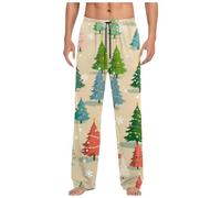 Generisch Pantalon de Noël décontracté pour homme avec cordon de serrage - Vêtement de loisirs confortable et élégant pour une liberté de mouvement optimale - Convient pour un usage quotidien, beige