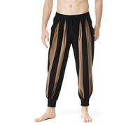 Generisch Pantalon de pirate Renaissance pour homme - Pantalon viking médiéval - Pantalon de navigateur - Costume d'Halloween - Costume de cosplay - Pantalon sarouel - Pantalon bouffant, café, 3XL