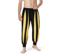 Generisch Pantalon de pirate Renaissance pour homme - Pantalon viking médiéval - Pantalon de navigateur - Costume d'Halloween - Costume de cosplay - Pantalon sarouel - Pantalon bouffant, jaune, 3XL