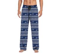 Generisch Pantalon de pyjama de Noël pour homme - Long pyjama - Taille élastique - Jambe large - Pantalon de fitness chaud - Pantalon de fitness décontracté - Pantalon de survêtement classique en