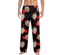 Generisch Pantalon de pyjama décontracté pour un confort décontracté pour la Saint-Valentin - Pantalon de pyjama personnalisable pour tous les jours, Noir , XXL