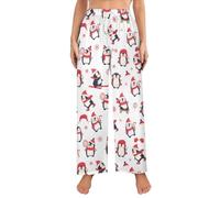 Generisch Pantalon de pyjama doux pour femme avec cordon de serrage pour un confort ultime, pour les soirées relaxantes en qualité extensible, Blanc., 6XL