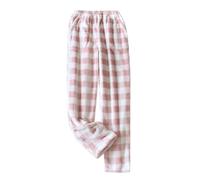 Generisch Pantalon de pyjama en flanelle douce avec poches pour femme - Pantalon de VTT pour femme, Rose, XL