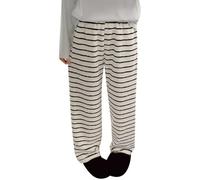 Generisch Pantalon de pyjama en flanelle douce avec polaire pour un confort douillet et une chaleur, idéal pour se détendre, dormir ou se détendre par temps froid, Noir , L