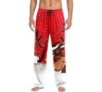 Generisch Pantalon de pyjama en polaire confortable avec imprimé de vacances pour homme comme look décontracté et confortable, bleu, M