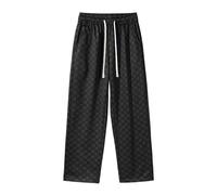 Generisch Pantalon de pyjama long en coton léger pour homme - Pantalon de pyjama - Pantalon de loisirs - Taille élastique - Pantalon de jogging baggy - Pantalon de sport à carreaux avec poches et