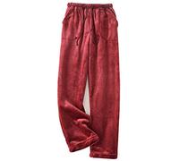 Generisch Pantalon de pyjama long pour femme - Pantalon de pyjama en coton pour l'hiver - Pantalon de pyjama baggy - Pantalon de jogging confortable avec poches - Pantalon de yoga - Pantalon droit -