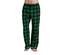 Generisch Pantalon de pyjama long pour homme - Pantalon de pyjama à carreaux avec poches - Léger - Pantalon de pyjama doux - Pantalon de détente - Pantalon de loisirs, A01 Vert 2, 5XL
