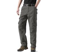 Generisch Pantalon de randonnée pour homme - Pantalon cargo stretch - Couleur unie - Pantalon droit - Pantalon de loisirs - Coupe droite - Coupe droite - Pantalon de trekking - Coupe droite
