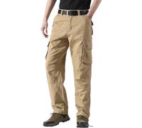 Generisch Pantalon de randonnée pour homme - Pantalon cargo stretch - Couleur unie - Pantalon droit - Pantalon de loisirs - Coupe droite - Coupe droite - Pantalon de trekking - Coupe droite
