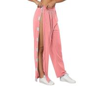 Generisch Pantalon de rééducation pour femme à déchirer - Fente latérale - Pantalon de patient après une opération - Vêtement décontracté et adaptable - Pantalon de survêtement baggy avec poches