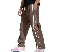 Generisch Pantalon de rééducation pour homme - Pantalon de sport long - Pantalon de survêtement décontracté - Pantalon de jogging - Ouverture latérale - Avec poche - Large pantalon de sport, marron