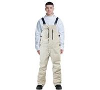 Generisch Pantalon de ski pour homme - Imperméable - Doublure - Avec bretelles réglables - Coupe-vent - Pantalon thermique - Multicolore - Salopette softshell - Pantalon chaud de snowboard, kaki, M