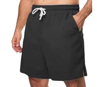 Generisch Pantalon de sport court pour homme avec poches - Pantalon de jogging baggy pour homme - Pantalon de fitness léger - Séchage rapide - Couleur unie - Pantalon d'extérieur classique - Pantalon