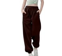 Generisch Pantalon de survêtement décontracté pour enfant de 5 à 15 ans, vêtements pour adolescentes et filles, Pantalon B2 marron, 13-14 ans