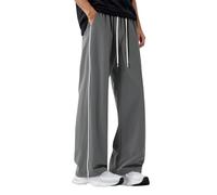 Generisch Pantalon de survêtement large pour homme avec bandes latérales réfléchissantes - Pantalon décontracté avec cordon de serrage - Pantalon streetwear moderne pour les loisirs et le sport