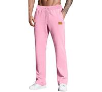 Generisch Pantalon de survêtement long pour homme - Pantalon de sport léger avec cordon de serrage et poches - Pantalon de jogging - Couleur unie - Jambes droites - Pantalon de loisirs classique et