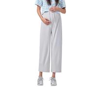 Generisch Pantalon de yoga de grossesse à taille haute pour pantalon de grossesse ample, élastique, confortable pour la vie quotidienne, examen de précaution, récupération après l'accouchement, Gris