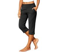 Generisch Pantalon de yoga extensible sans effort avec bouton et style décontracté pour le travail, pantalon capri pour tous les jours