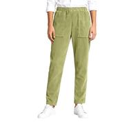 Generisch Pantalon décontracté en velours côtelé avec taille élastique, jambe large pour femme, poches pratiques, couleur pure, vêtements de tous les jours confortables pour l'hiver, vert, XXL