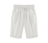 Generisch Pantalon décontracté pour femme avec coupe étroite, taille ample, coupe large pour les grandes tailles, cinq poches pratiques, idéal pour un usage quotidien, Blanc., 3XL
