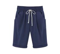 Generisch Pantalon décontracté pour femme avec coupe étroite, taille ample, coupe large pour les grandes tailles, cinq poches pratiques, idéal pour un usage quotidien, bleu foncé, 7XL