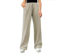 Generisch Pantalon décontracté pour femme avec taille haute, coupe ample pour une liberté de mouvement confortable et poches latérales pratiques avec cordon de serrage pour un ajustement personnalisé