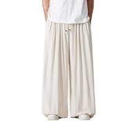 Generisch Pantalon décontracté pour homme - Pantalon sarouel décontracté pour homme - Confortable - Taille élastique - Couleur pure - Coupe ample - Vêtements de tous les jours - Printemps - Été - Mode
