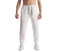 Generisch Pantalon d'été décontracté pour homme, confortable, léger, respirant, pantalon long pour la vie quotidienne, facile à assortir avec des hauts, lavable en machine, Blanc., 3XL