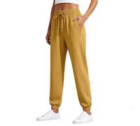 Generisch Pantalon d'été léger et décontracté avec jambe droite fluide pour un confort optimal, jaune, M
