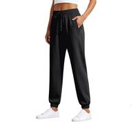 Generisch Pantalon d'été léger et décontracté avec jambe droite fluide pour un confort optimal, Noir , S