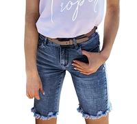 Generisch Pantalon d'hiver extensible déchiré en denim déchiré Kawaii décontracté streetwear adolescente fille denim évasé pantalon femme imprimé tournesol pantalon en jean stretch