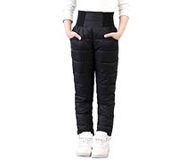 Generisch Pantalon en duvet de couleur unie pour enfant - Respirant - Élastique - Décontracté - Doux et confortable - Pantalon de loisirs d'hiver - Pantalon thermique baggy - Pantalon de sport pour