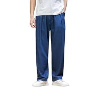 Generisch Pantalon en lin pour homme - Pantalon d'été baggy - Pantalon de sport - Pantalon chino - Pantalon de loisirs - Respirant - Couleur unie - Pantalon décontracté en lin - Pantalon de jogging