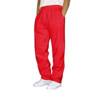 Generisch Pantalon en lin pour homme - Pantalon d'été long et léger - Avec poches - Cordon de serrage - Décontracté - Taille élastique - Vacances - Plage - Pantalon long été, #1-rd2, XL