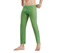 Generisch Pantalon en maille transparente pour homme - Collants fins et respirants - Collants en maille transparente - Pantalon de pyjama doux et confortable - Vêtement de nuit en tulle, O Vert., S