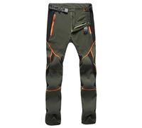 Generisch Pantalon imperméable et coupe-vent pour randonnée pour hommes Quik Outdoor - Idéal pour les aventures et activités de plein air, Vert armée., XL