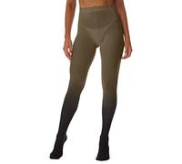 Generisch Pantalon long en maille pour femme - Dégradé de couleur transparente - Legging stretch élégant - Souligne la silhouette - Respirant et confortable, café, taille unique