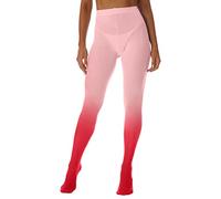 Generisch Pantalon long en maille pour femme - Dégradé de couleur transparente - Legging stretch élégant - Souligne la silhouette - Respirant et confortable, Rose, taille unique