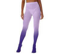 Generisch Pantalon long en maille pour femme - Dégradé de couleur transparente - Legging stretch élégant - Souligne la silhouette - Respirant et confortable, lilas, taille unique