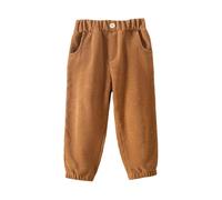 Generisch Pantalon long en velours côtelé pour fille - Doux, confortable, décontracté - Avec taille élastique - Parfait pour le quotidien et les activités de plein air, marron, 9-10 ans