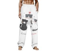 Generisch Pantalon long pour homme avec imprimé de la Saint-Valentin, idéal au printemps et en hiver, pantalon de pyjama confortable, tissu doux, parfait pour se détendre ou dormir, vêtements de tous